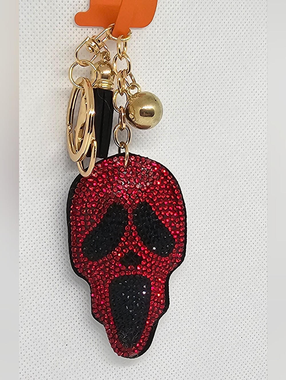 Ghost Face Rhinestone Bag/Key Charm